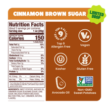 Load image into Gallery viewer, Jackson's Cinnamon Brown Sugar Sweet Potato Chips top 9 allergen free vegan gluten free