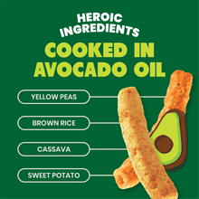 Load image into Gallery viewer, Jackson's Super Veggie Straws - heroic ingredients cooked in avocado oil. Made with yellow peas, brown rice, cassava and sweet potato. Discover premium, dairy-free, plant-based veggie straws for guilt-free snacking.