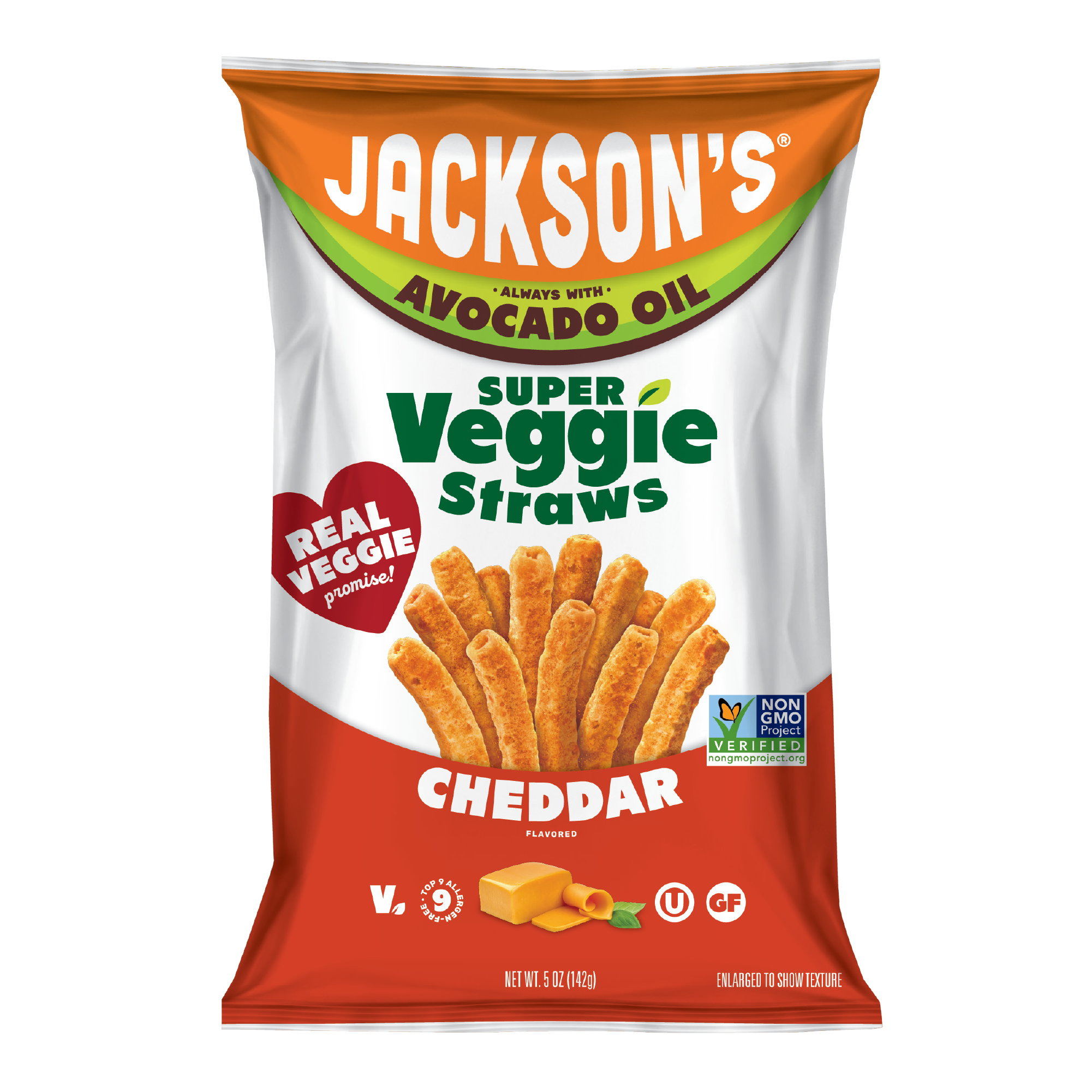 Jackson's Cheddar Super Veggie Straws Cooked In Avocado Oil
