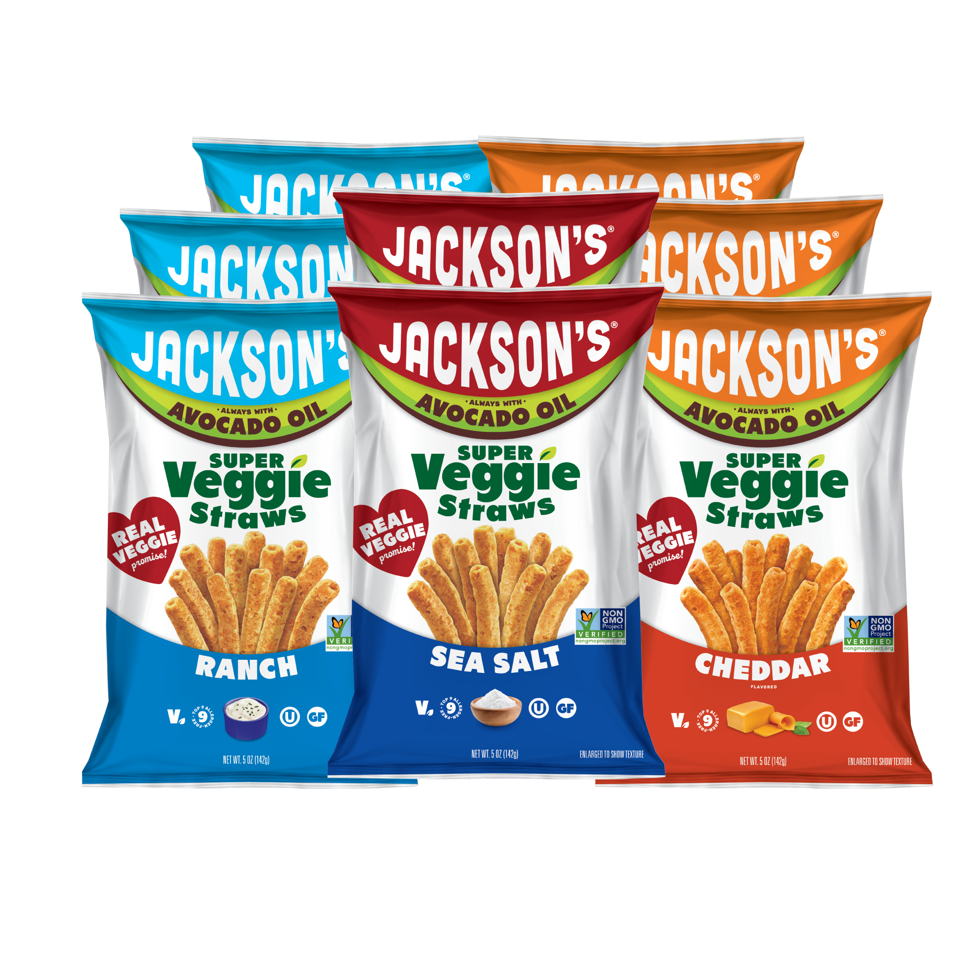 Variety Pack Super Veggie Straws™ in Avocado Oil 5oz (Pack of 8