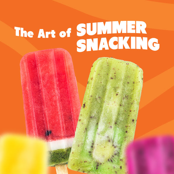 Art of Summer Snacking Text with 2 watermelon popsicle