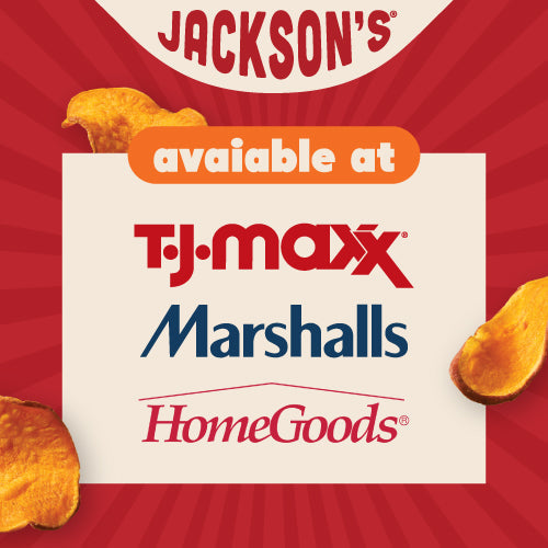Jackson's Sweet Potato Chips availalbe at TJ Maxx Marshal's and HomeGoods Graphic