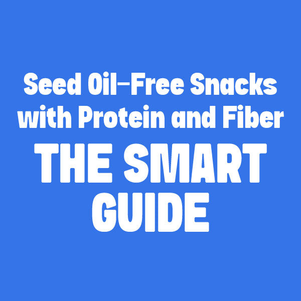 Assorted avocado oil snacks with protein and fiber including sweet potato chips and veggie straws