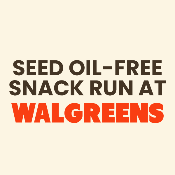 Graphic displaying top avocado oil snack finds available at Walgreens, including chips and snacks.