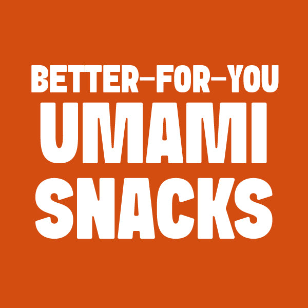 Graphic promoting better-for-you umami snacks made with avocado oil, including Jackson's Super Veggie Straws®