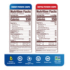 Nutrition label for Jackson's Classic Kettle Chips and Sweet potato Sea Salt flavor for 1oz snack size bags, allergen free, vegan, gluten free, kosher, non-GMO potatoes, cooked in avocado oil 