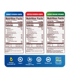 Jackson's Sea Salt Variety Pack Snacks, snack size bags, nutrition label, sweet potato chips, kettle chips and super veggie straws. All cooked in avocado oil. Glute free, dairy free, vegan, free of top 9 allergens. All Sea Salt flavors.