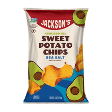 Load image into Gallery viewer, Jackson&#39;s Sea Salt Sweet Potato Kettle Chips in Avocado Oil 5oz. Dairy-free &amp; Paleo
