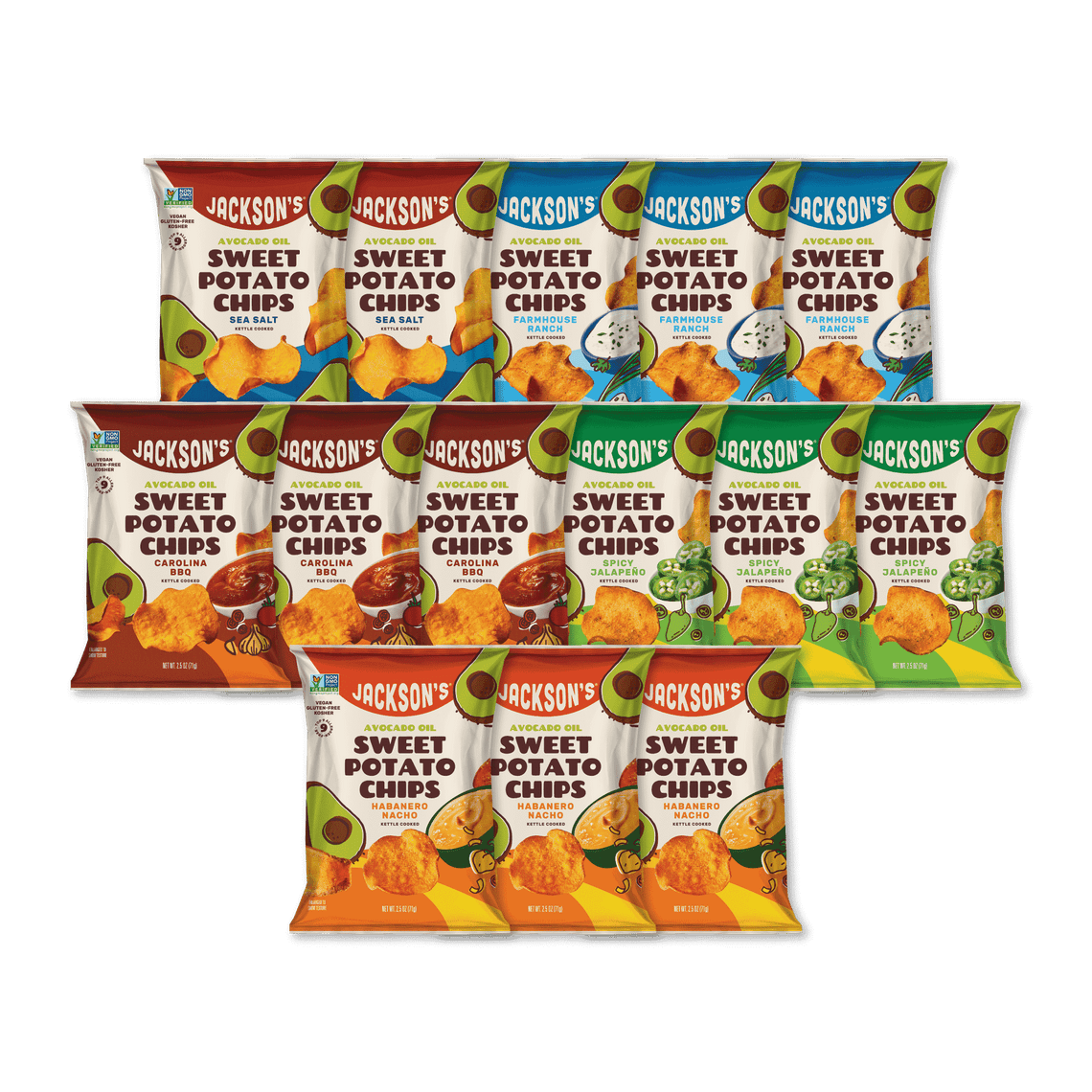 Epic Flavors Variety Pack Sweet Potato Chips in Avocado Oil 2.5oz. Vegan & Gluten-free chips
