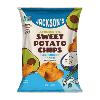 Vegan Farmhouse Ranch Sweet Potato Chips in Avocado Oil 2.5oz. Paleo-friendly snack