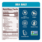 Nutrition Label Sea Salt Sweet Potato Chips in premium Avocado Oil 1oz - 30 Bags. Clean, gluten-free and paleo snack
