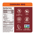 Nutrition Label Carolina BBQ Sweet Potato Chips in Avocado Oil 5oz - 8 Bags