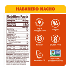 Nutrition Label Habanero Nacho Sweet Potato Chips in Avocado Oil 5oz - 8 Bags