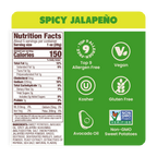 Nutrition Label Spicy Jalapeño Sweet Potato Chips in Avocado Oil 5oz - 8 Bags