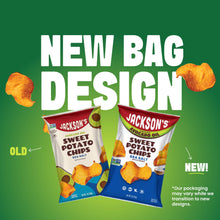 Load image into Gallery viewer, Sea Salt Sweet Potato Chips New Bag Design 5oz, new bag design coming, our packaging may very while we transition to new designs.
