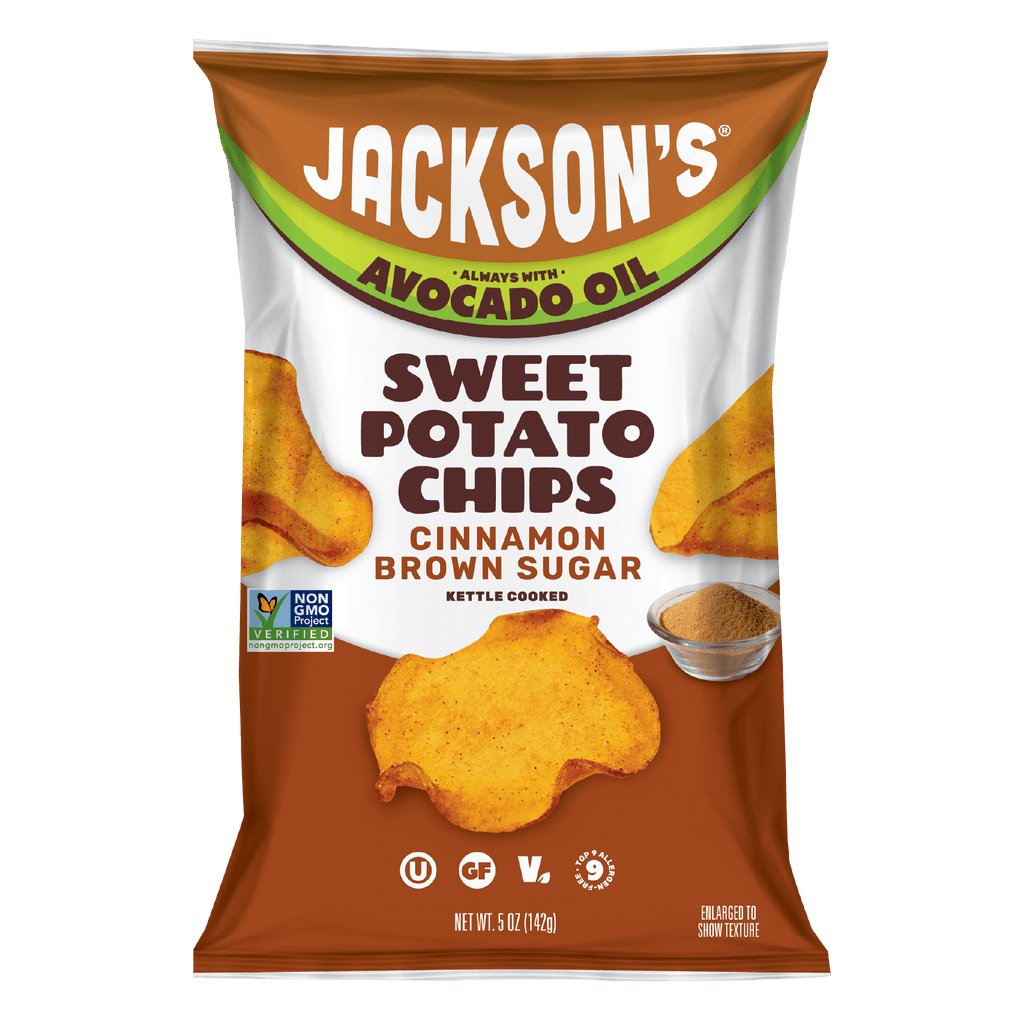 Jackson's Cinnamon Brown Sugar Sweet Potato Chips Front Bag