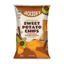 Load image into Gallery viewer, Jackson&#39;s Cinnamon Brown Sugar Sweet Potato Chips Front Bag
