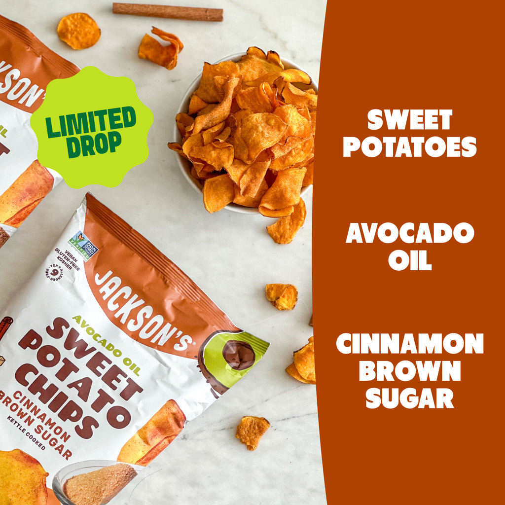 Cinnamon Brown Sugar Sweet Potato Chips in Avocado Oil 5oz (Pack of 8)