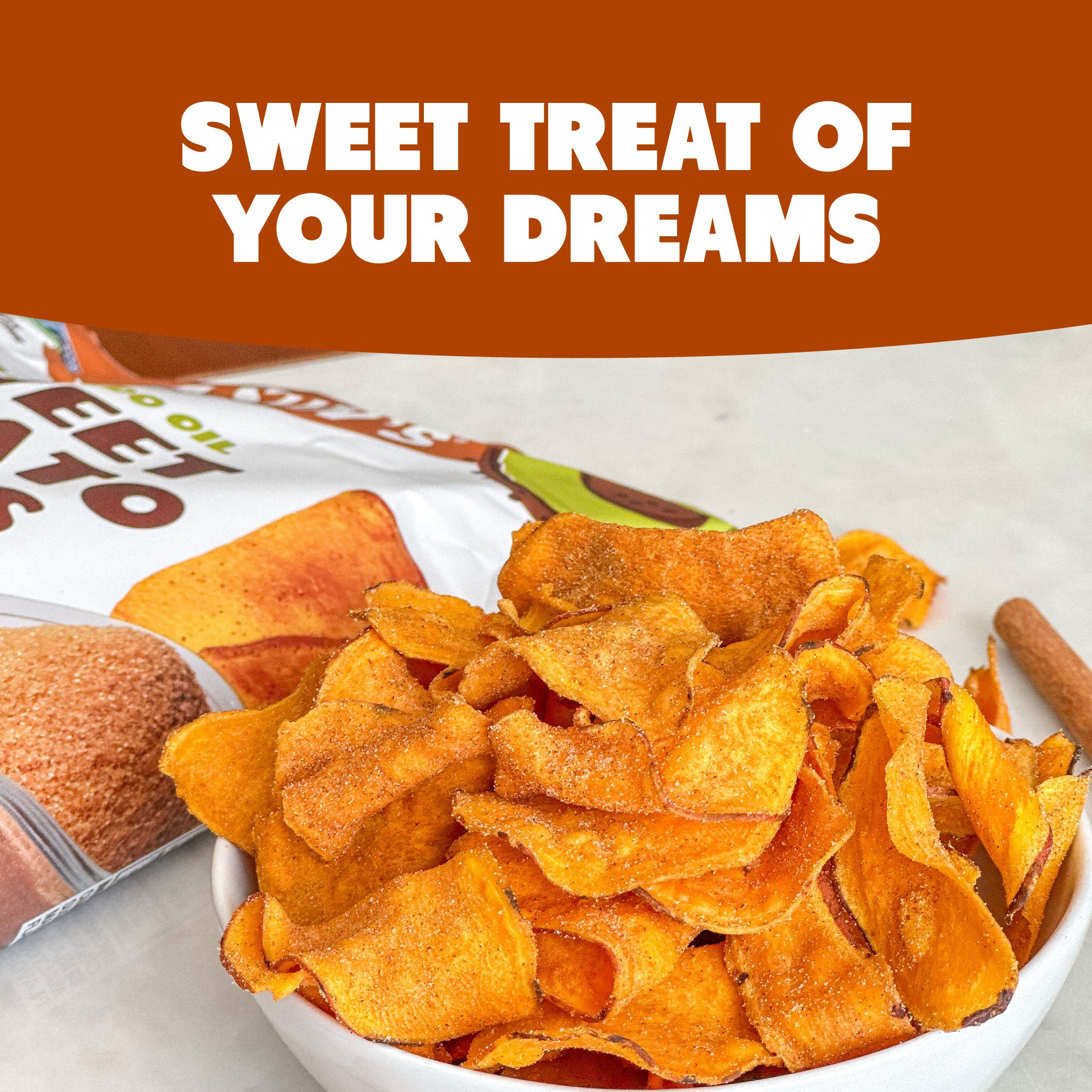 Cinnamon Brown Sugar Sweet Potato Chips in Avocado Oil 5oz (Pack of 8)
