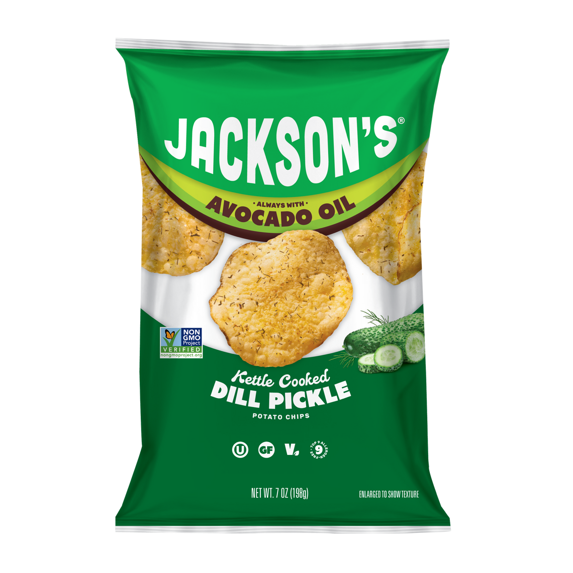 Dill Pickle Kettle Chips in Avocado Oil 7oz (Pack of 6)