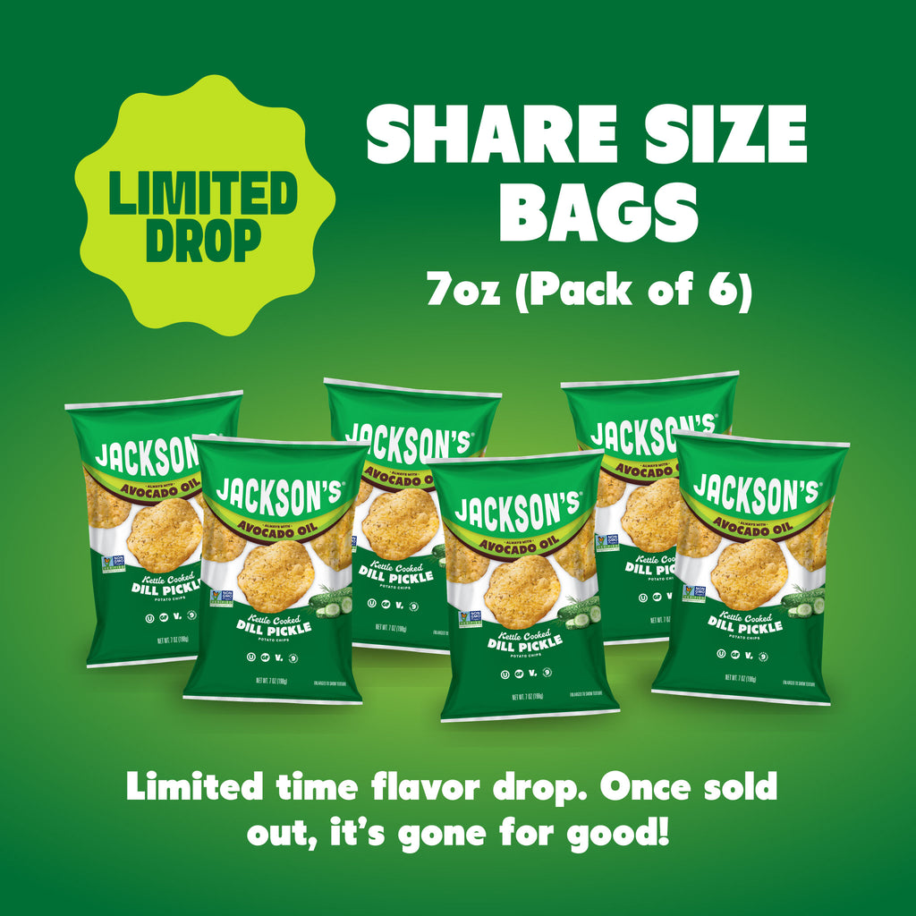 Dill Pickle Kettle Chips in Avocado Oil 7oz (Pack of 6)