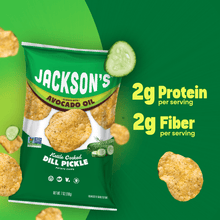 Load image into Gallery viewer, Dill pickle kettle chips with 2g Protein, 2g fiber
