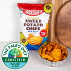 Jackson's Sweet Potato Chips are paleo, certified by the official Paleo certification organization, The Paleo Diet.