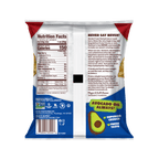 Nutrition label for Jackson's Classic Kettle Chips Sea Salt flavor for 1oz snack size bags, allergen free, vegan, gluten free, kosher, non-GMO potatoes, cooked in avocado oil 