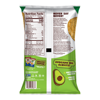 Back of bag of Jackson's Spicy Jalapeno Kettle Chips Cooked In Avocado Oil. Gluten Free, vegan, free from the top 9 allergens.