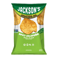 Jackson's Spicy Jalapeno Kettle Chips Cooked In Avocado Oil. Gluten Free, vegan, free from the top 9 allergens.