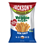 Jackson's Super Veggie Straws in Sea Salt flavor - premium snacks cooked in avocado oil with real veggies. Discover crispy, allergen-free veggie straws perfect for everyday snacking, kids snacks, and road trips.