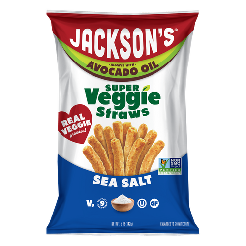 Jackson's Super Veggie Straws® Sea Salt made with real veggie ingredients and avocado oil