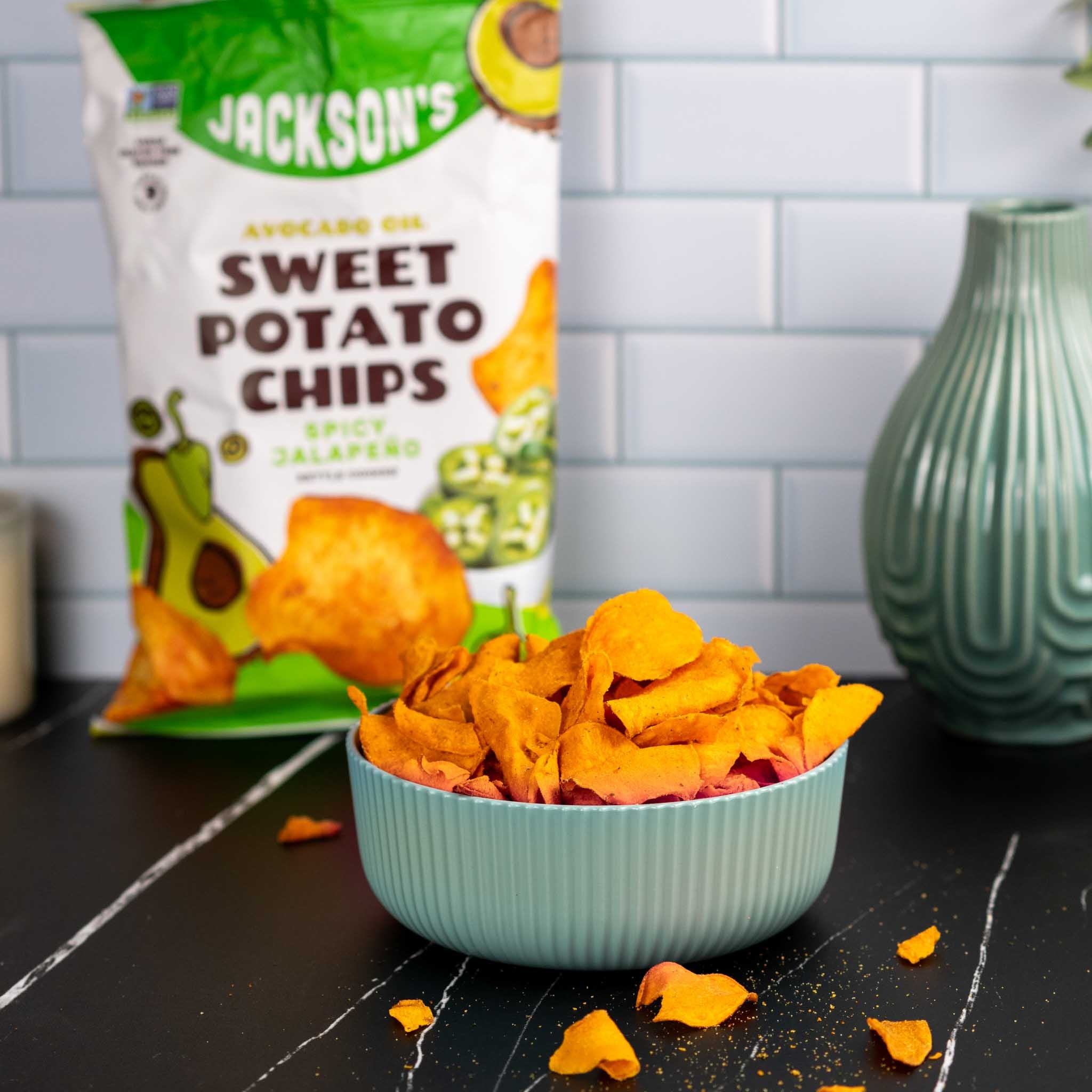 Jackson's Sweet Potato Chips Spicy Jalapeno cooked in avocado oil