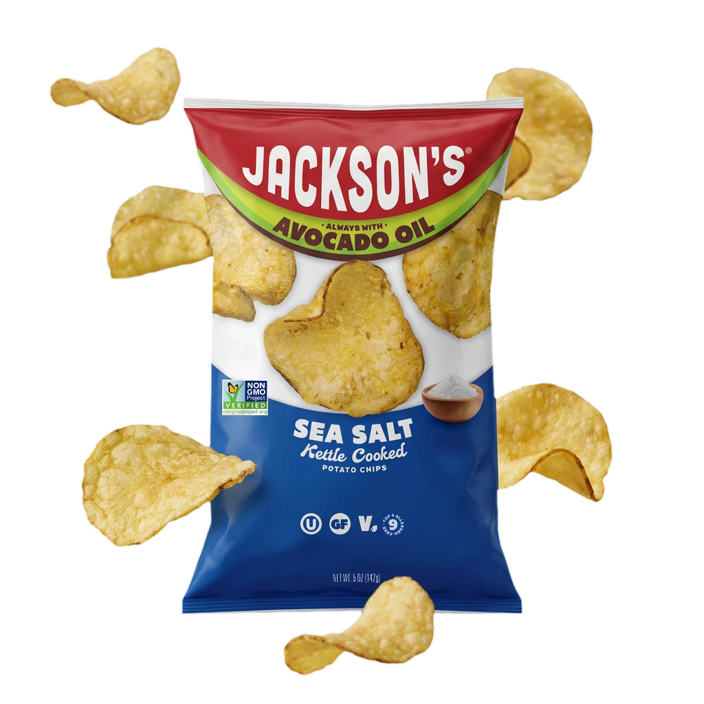 Jackson's Sea Salt Classic Kettle Chip in Avocado Oil 5oz (Pack of 8 ...