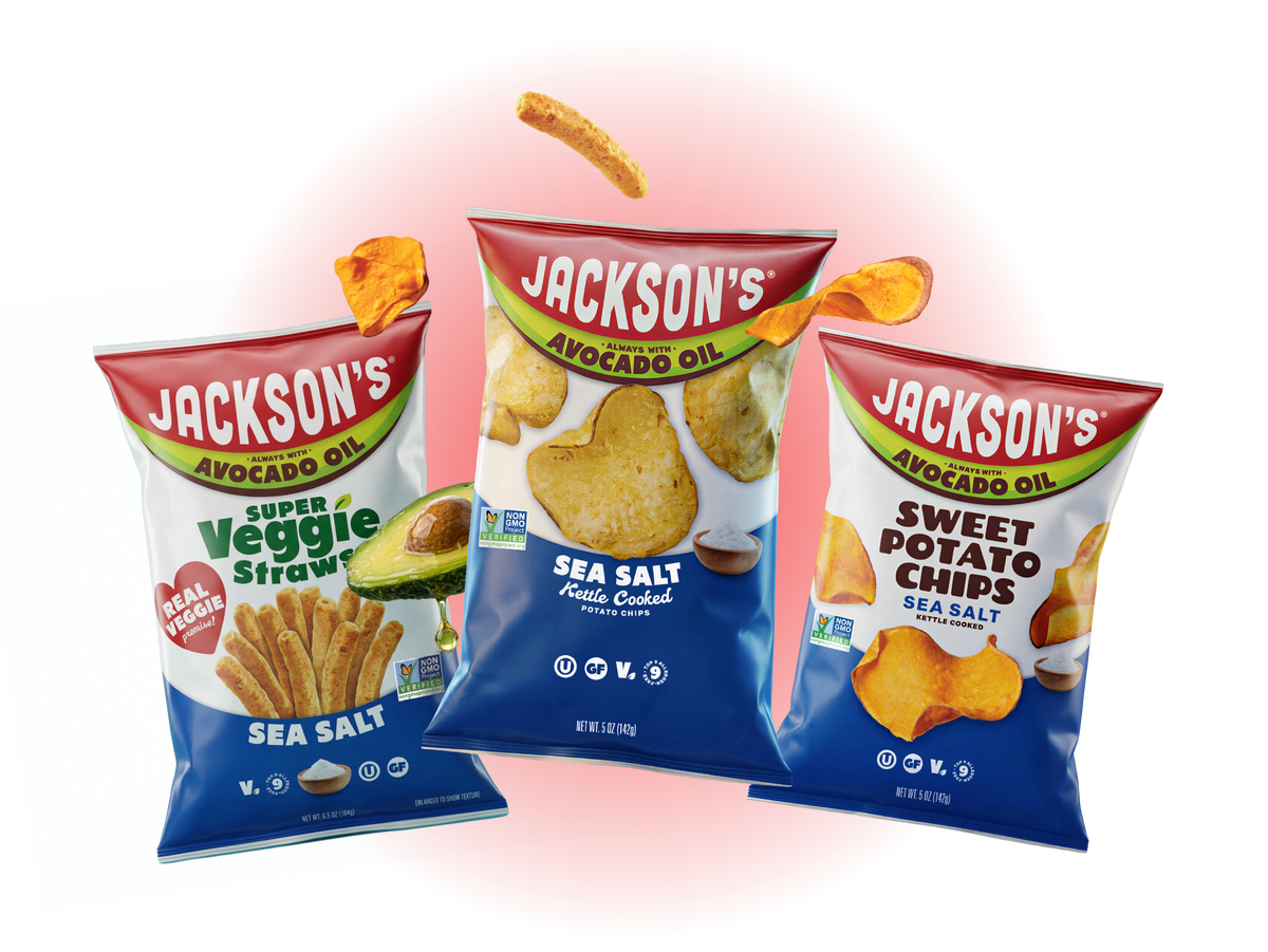 Jackson's | Avocado Oil Kettle Chips, Sweet Potato Chips, Super Veggie