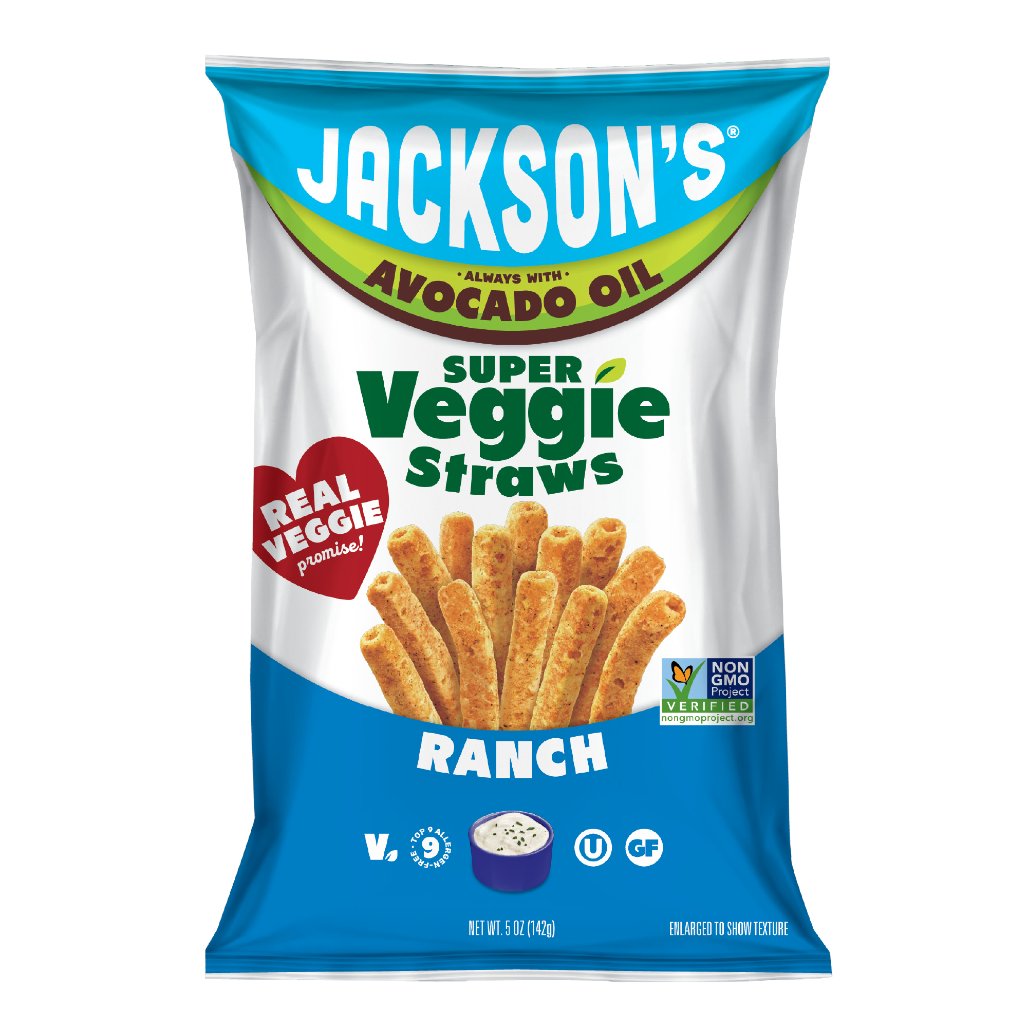 Ranch Super Veggie Straws cooked in avocado oil, made with real veggies, dairy free, vegan, gluten free snacking.
