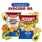 Jackson's Sweet Potato Chips and Kettle Chips in Sea Salt Variety Pack. Gluten-free, allergen friendly, seed-oil free, cooked in avocado oil.