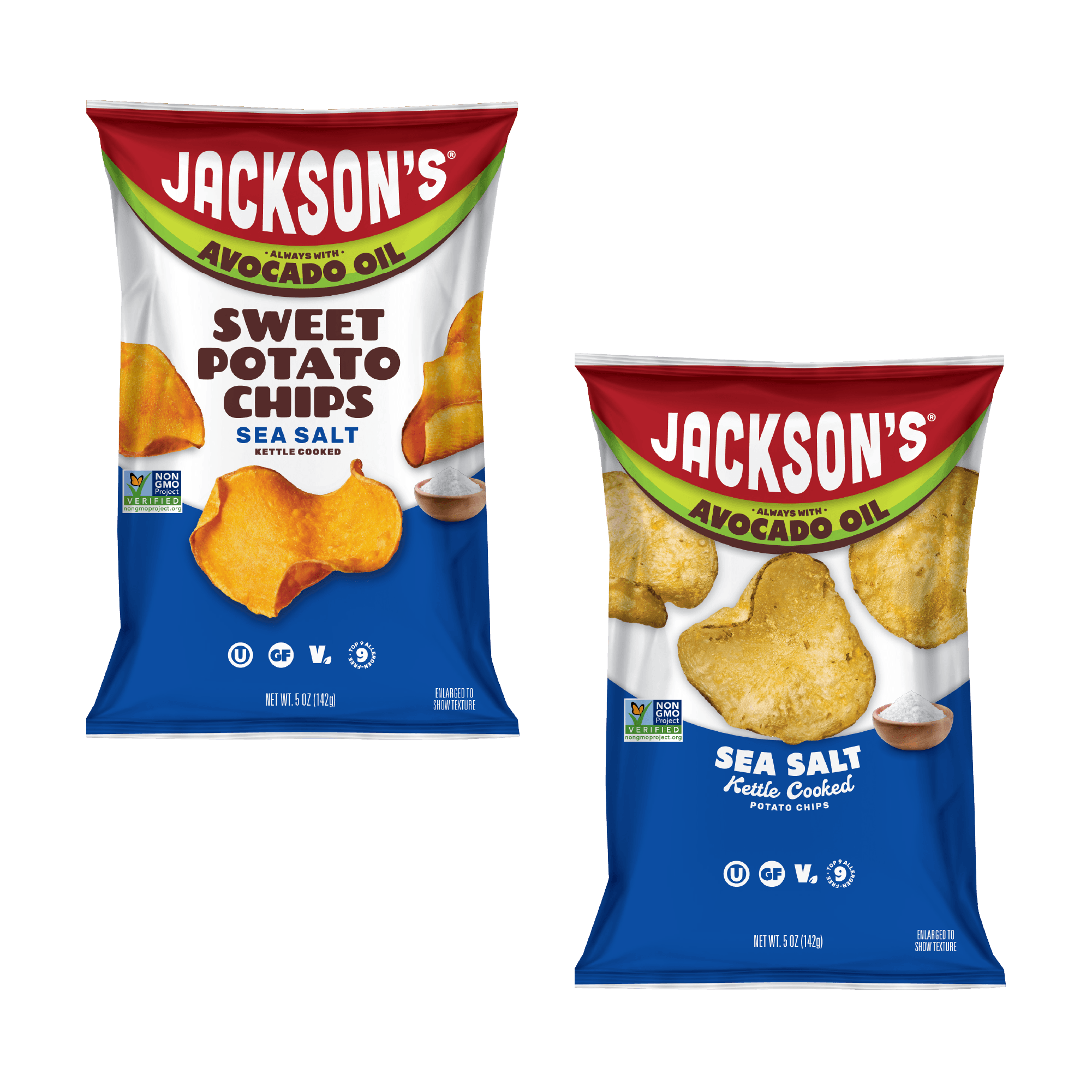 Sea Salt Variety Pack Chips in Avocado Oil 5oz (Pack of 8)