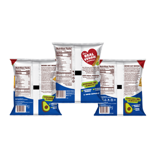 Jackson's Sea Salt Variety Pack Snacks, snack size bags, sweet potato chips, kettle chips and super veggie straws. All cooked in avocado oil. Glute free, dairy free, vegan, free of top 9 allergens. All Sea Salt flavors. Back of bags.