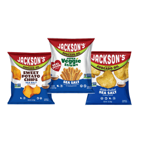 Sea Salt Variety Pack Snacks in Avocado Oil Snack Bags (Pack of 30)