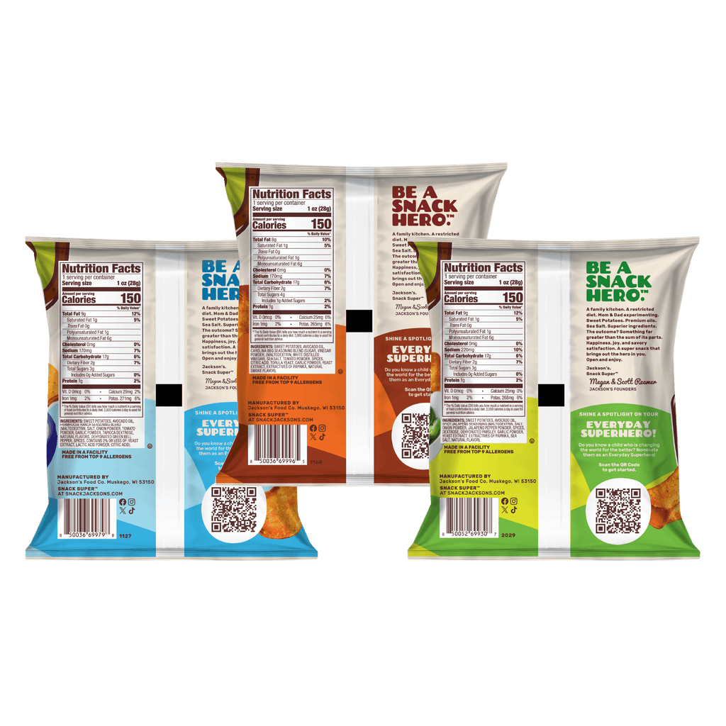 Variety Pack Sweet Potato Chips in Avocado Oil 1oz (Pack of 30)