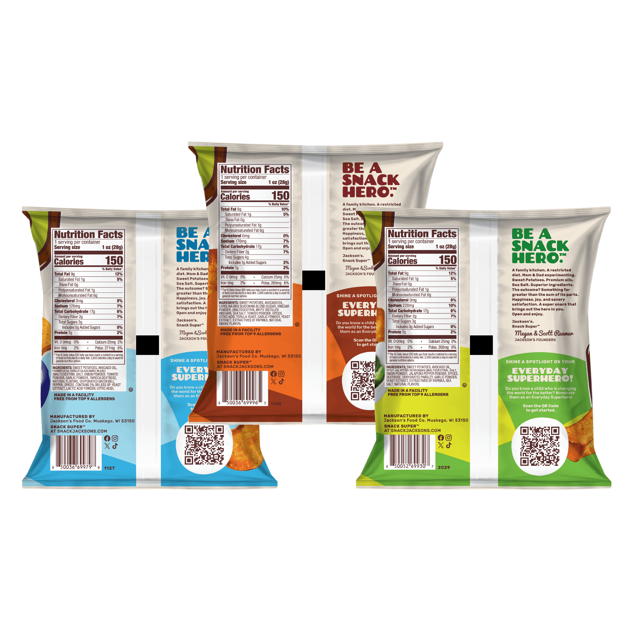 Variety Pack Sweet Potato Chips in Avocado Oil 1oz (Pack of 30)