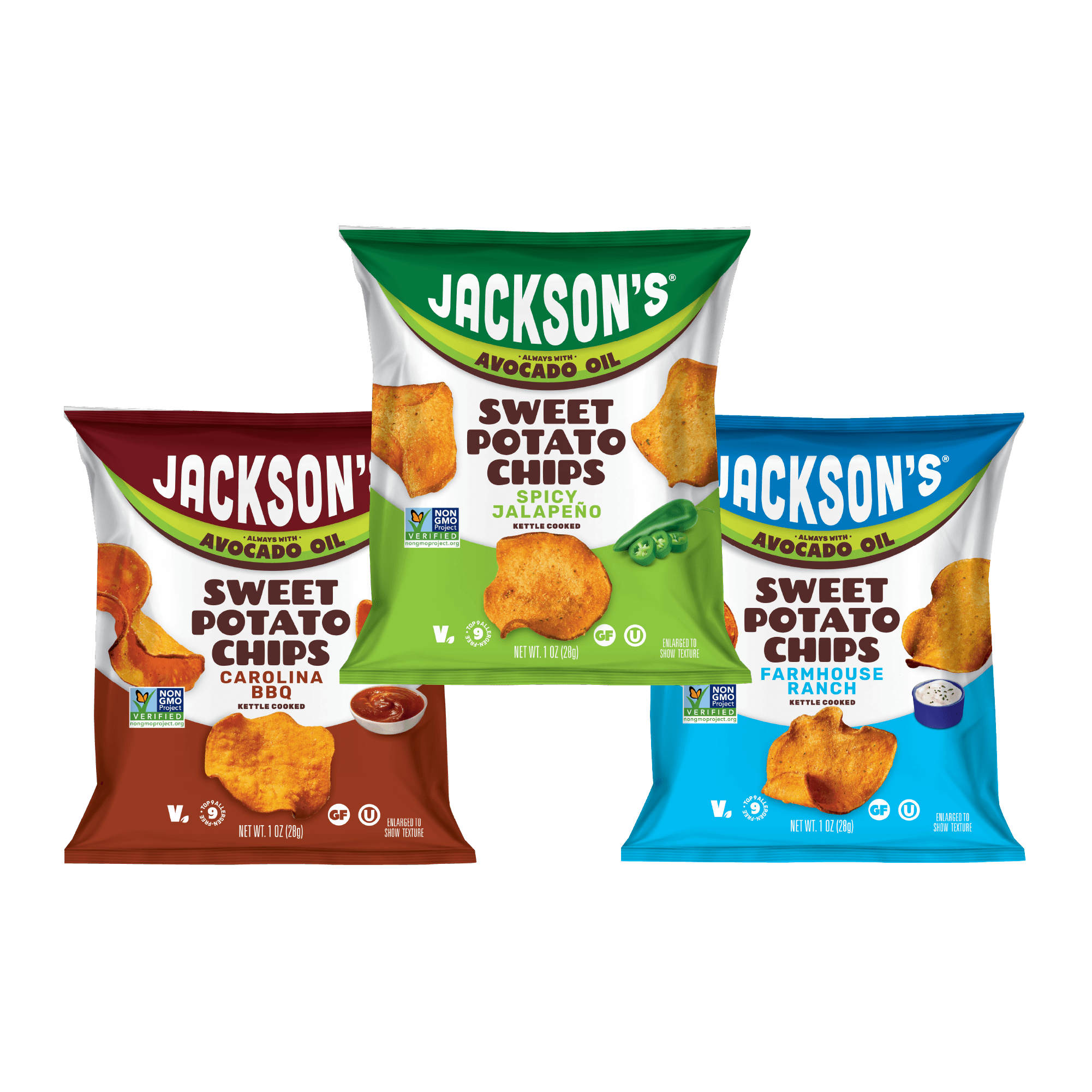 Variety Pack Sweet Potato Chips in Avocado Oil 1oz (Pack of 30)