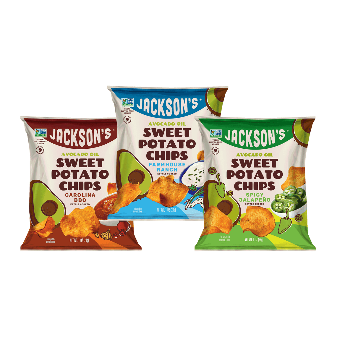 Variety Pack Sweet Potato Chips in Avocado Oil 1oz (Pack of 30)