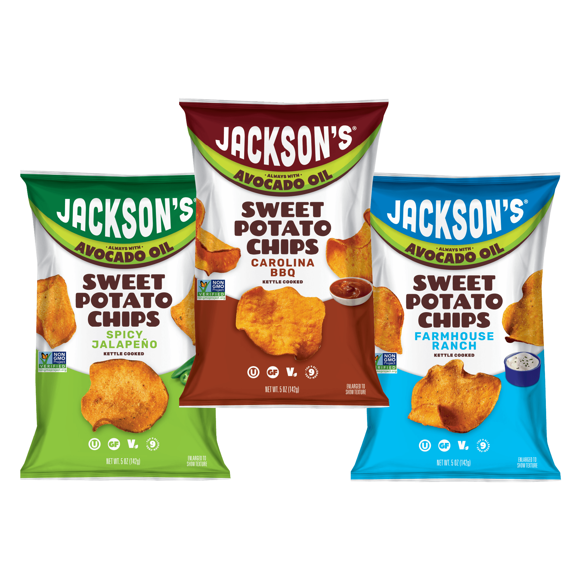 Variety Pack Sweet Potato Chips in Avocado Oil 5oz (Pack of 8)