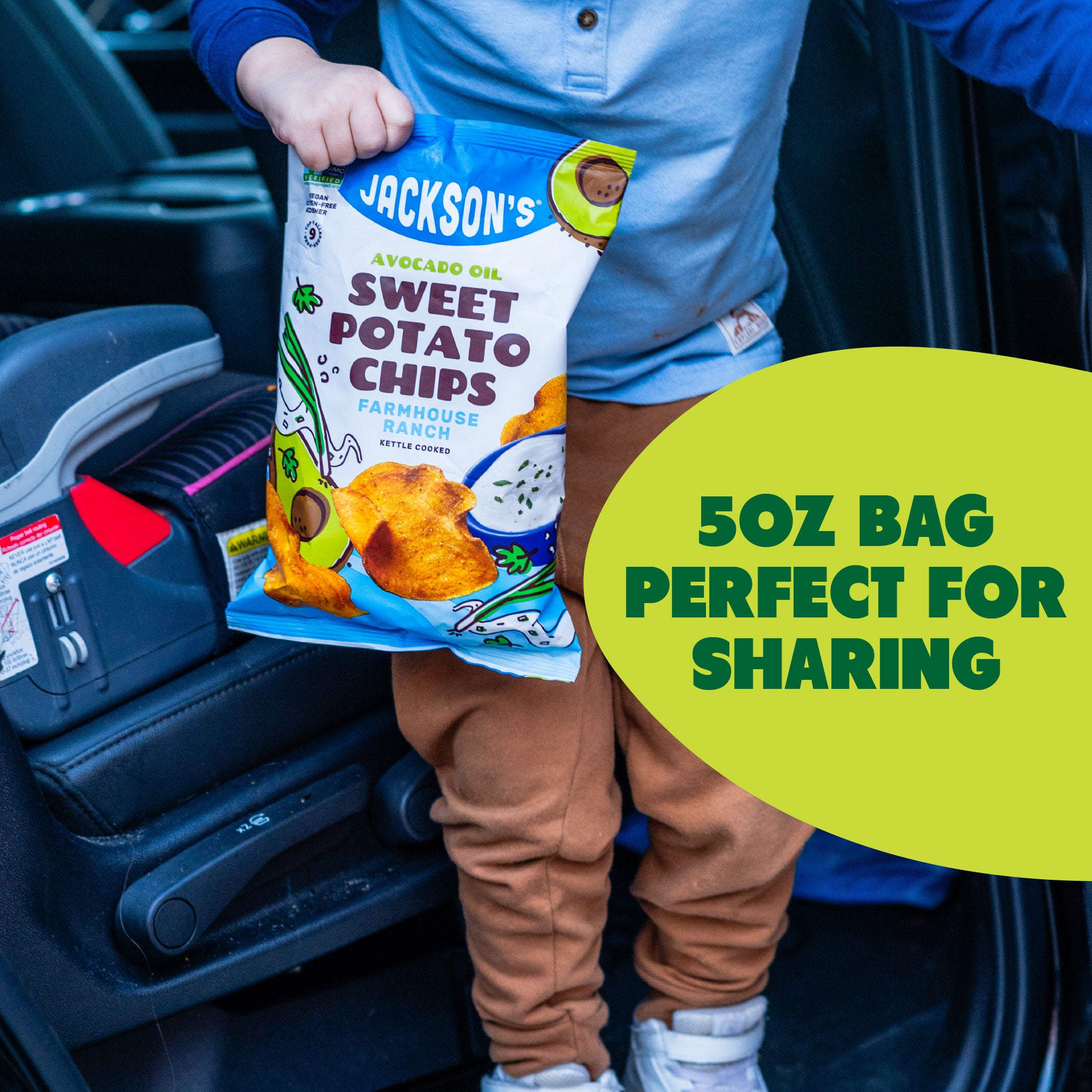 Jackson's 5oz bag are perfect for sharing with the whole family.