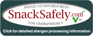 SnackSafely.com allergen transparency badge.
