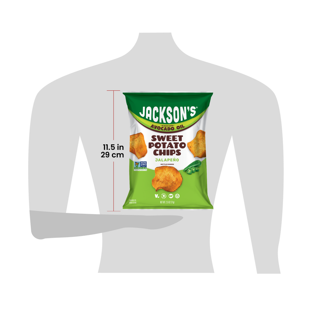 Jackson's 5oz bag for scale that is 11.5in tall.