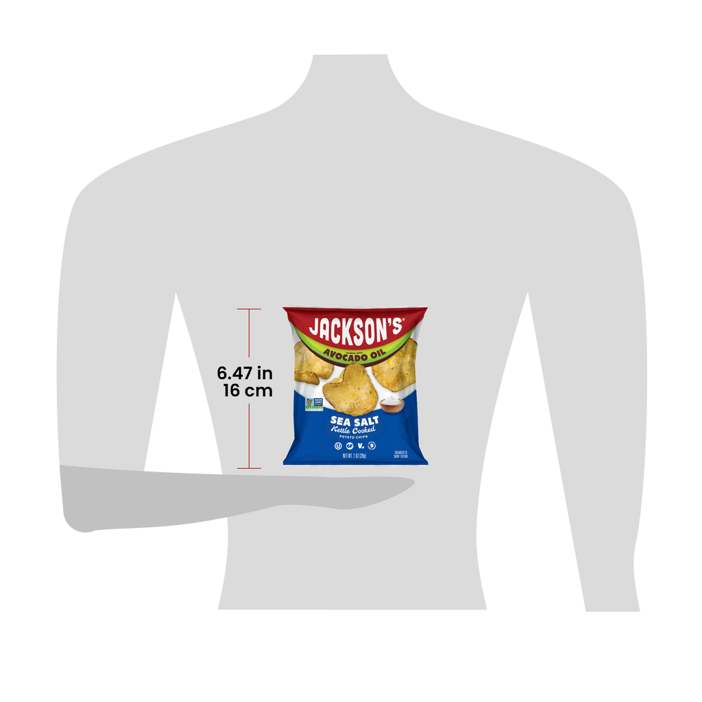 Jackson's 1oz bag for scale that is 6.47in tall.