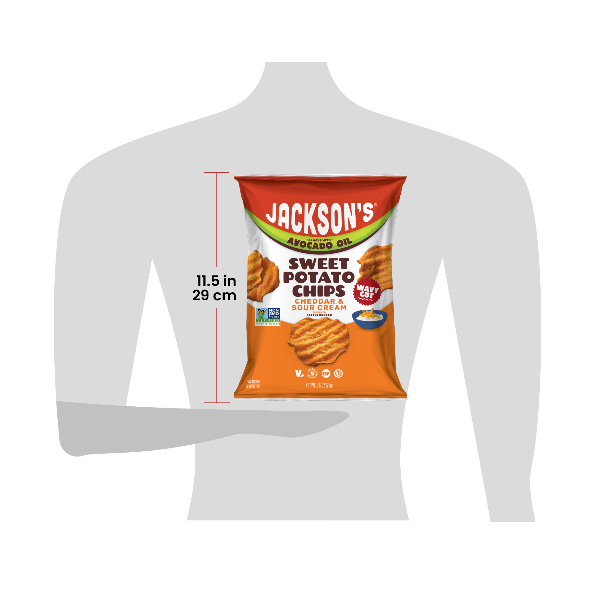 Bag of Jackson's 5oz for scale at 11.5 inches tall